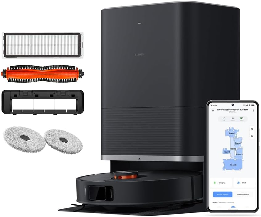 Xiaomi Robot Vacuum X20 Pro – 7000 Pa Saugleistung, duales Moppsystem, 75 Tage Staubbehälterkapazität, 4 Reinigungsmodi und 5200mAh Akku für eine gründliche und smarte Reinigung im Haushalt