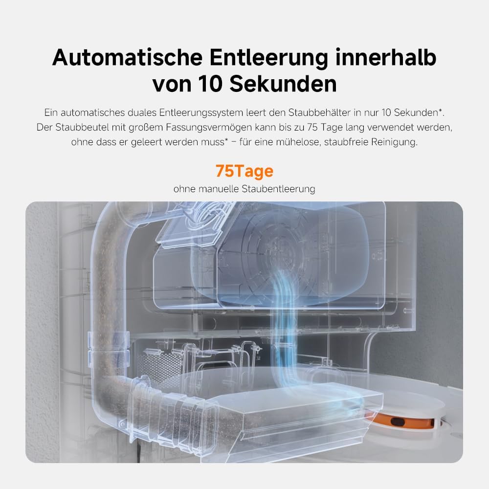 Xiaomi Robot Vacuum X20 Pro – 7000 Pa Saugleistung, duales Moppsystem, 75 Tage Staubbehälterkapazität, 4 Reinigungsmodi und 5200mAh Akku für eine gründliche und smarte Reinigung im Haushalt